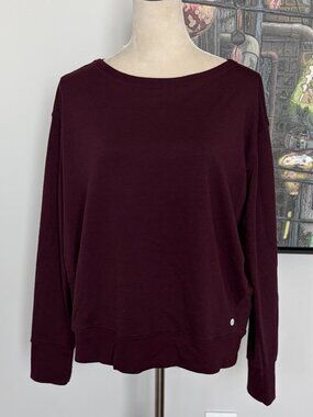 Apana Maroon Athleisure Knit Top L